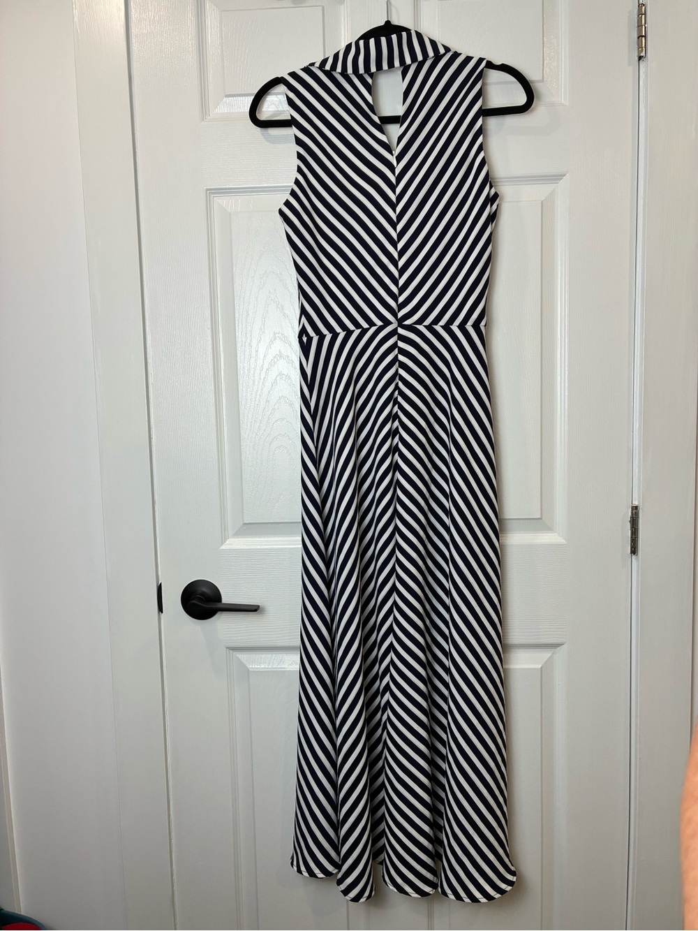 Joseph Ribkoff Dress Navy White Striped Maxi Ring Detail Size Medium nautical - Picture 4 of 11